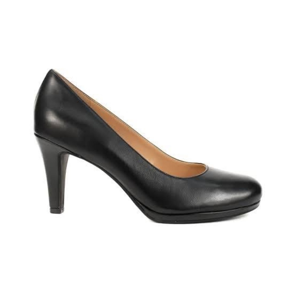 Naturalizer Penny  Black Leather High Heel Pump Shoes 3" size 7 Career